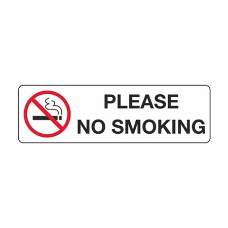 Please No Smoking - 3" x 10" Polyethylene Sign